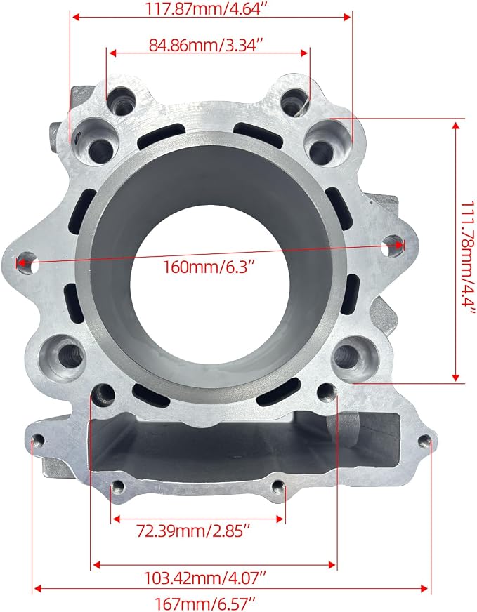 686cc Big Bore Cylinder Kit Compatible with Yamaha Rhino 660 Grizzly 660 YXR 660 YFM 660 2001-2008