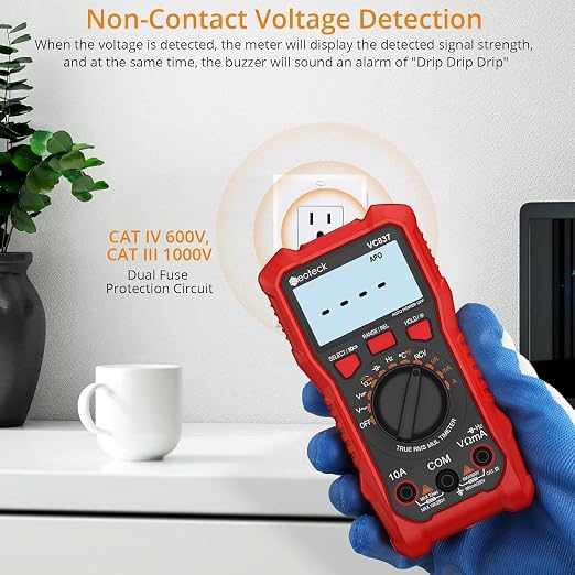 Neoteck 6000 Counts True RMS Digital Multimeter,Auto Range Multimeter with NCV,AC/DC Voltage Current Resistance Capacitance Frequency Temperature Duty Cycle Voltmeter for Home Automotive Electrician