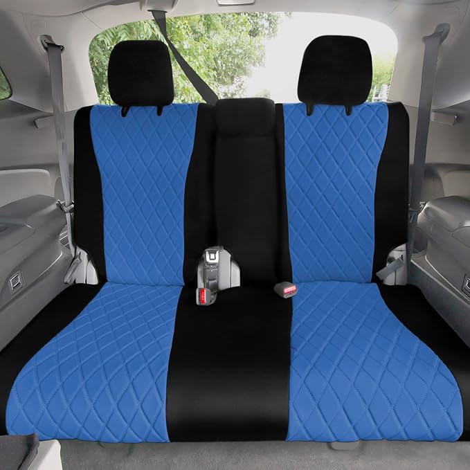 FH Group Custom Fit Car Seat Covers Specifically Made for 2016–2022 Honda Pilot, 3rd Row Set Blue Ultraflex Neoprene, Waterproof Car Seat Cover, Honda Accessories