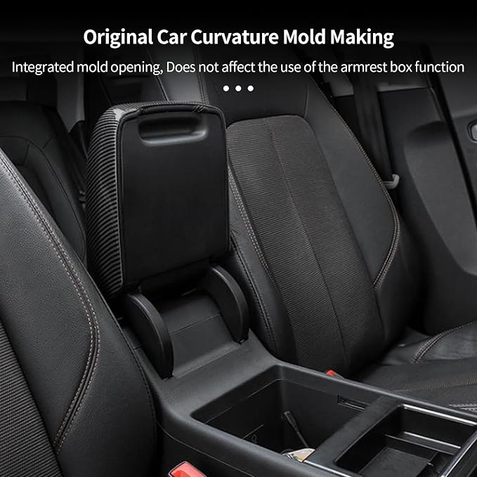 Center Console Pad Armrest Cover Compatible with Audi Q5 2018-2025, Armrest Box Frame Protective Cover for Audi Q5 Sportback, ABS Carbon Fiber Q5L Interior Accessories