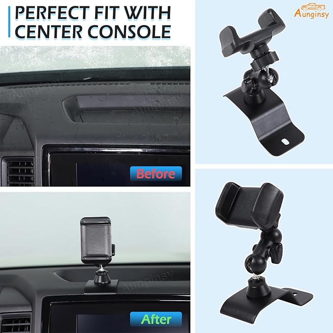 Aunginsy Car Phone Mount Compatible with Nissan Frontier 2022-2024 Center Console Phone Holder Dash Panel Mobile Phone Bracket Universal Cell Phone Navigation Stand Fit All Smart Phones Accessories