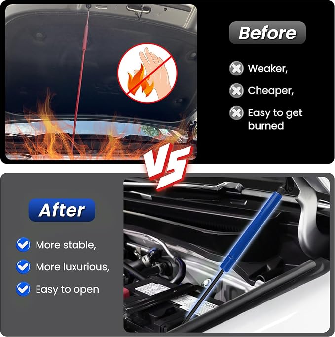 Hood Struts for Toyota Tacoma 2024 2025+ and 4Runner 2025+, Hood Lift Support No Drill Front Gas Springs Shocks Compatible with Toyota Tacoma/4Runner Accessories|Blue