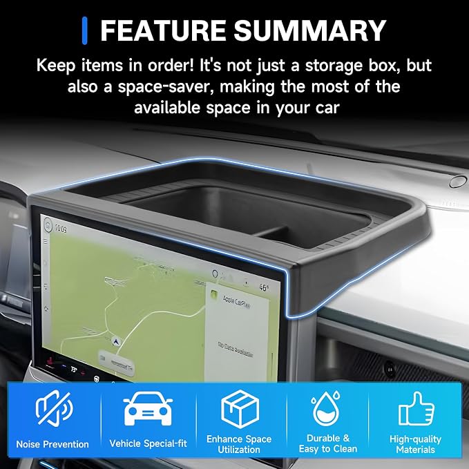 SXCY for 2025 2026 Ford Maverick Dashboard Organizer Tray for 2025 2026 Ford Maverick Accessories Screen Back Tray 2025 2026 Maverick Behind Dash Console Organizer Tray