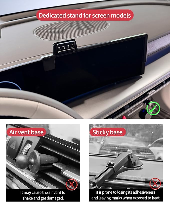Wireless Charging car Phone Holder for Hyundai Ioniq 9 2025 Accessories 12.3 inch Screen Fixed Clip,360° Rotation car Phone Mount Compatible with MagSafe