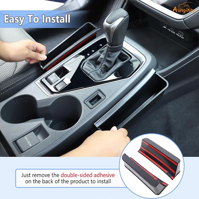 Aunginsy Central Control Gear Shift Storage Box Compatible with Subaru Crosstrek 2024+ Center Console Organizer Tray Left & Right Side Gear Shift Armrest Box Hanging Storage Basket ABS Accessories