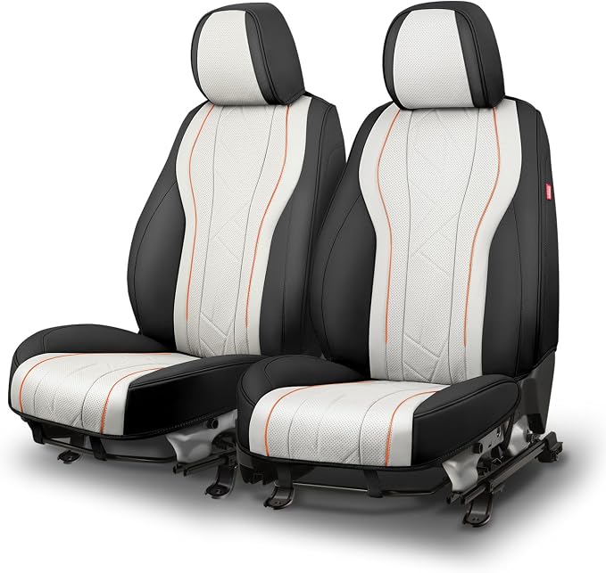 Touring Series Leatherette Front Row Set Seat Covers Universal for Cars Trucks SUV, Grey, CA-SC-Touring-F-GY