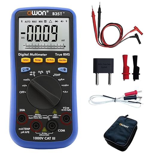 OWON B35T+ Bluetooth Digital Multimeter 6000 Count Auto Ranging Digital True RMS Smart Multimeter with Bluetooth 4.0 (Android and iOS) and Offline Data Recording Function