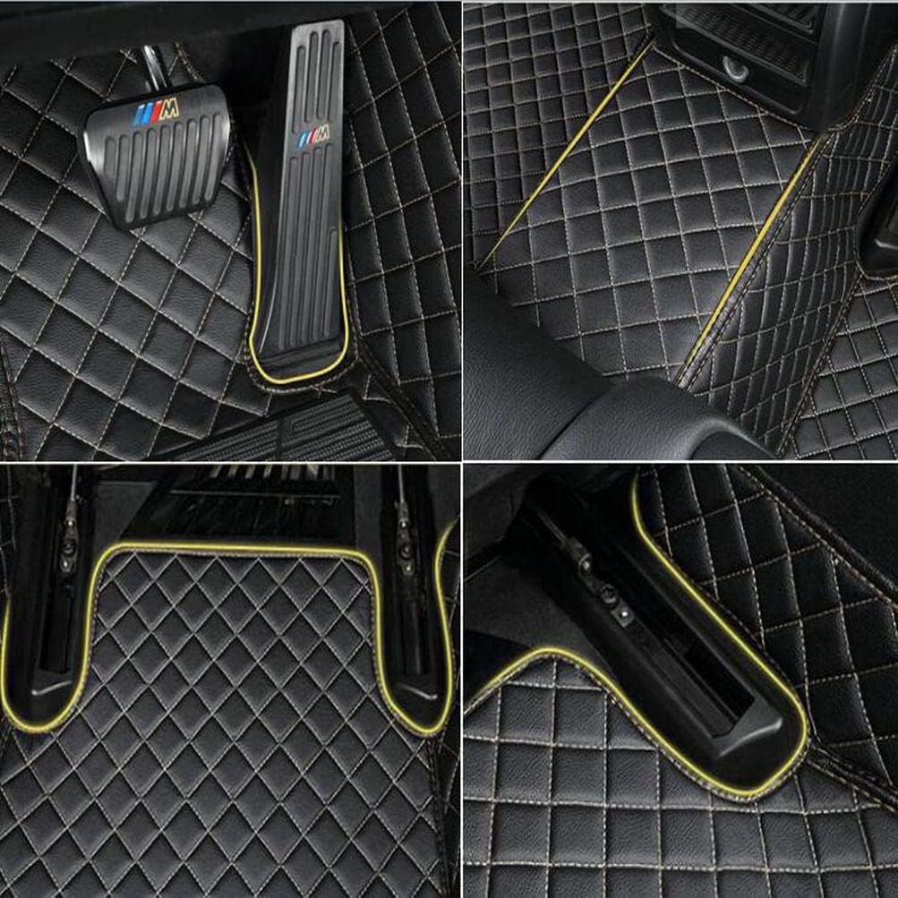 Custom Colors Car Floor Mats Black Pink for 99.9% Sedan SUV Sports， All-Weather Liners Car Floor mat，Luxury Leather Automotive Floor Mats (Brown Stripe,3D Floor Mats)