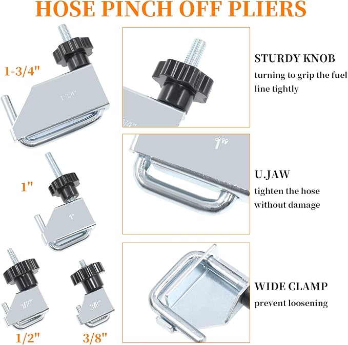 16 Pcs Hose Clamp Pliers Set, Hose Clamp Removal and Installation Tool with Long Flexible Plier & Electrical Disconnect Pliers for Automotive Coolant Radiator Heater, Water Hoses, Fuel Lines