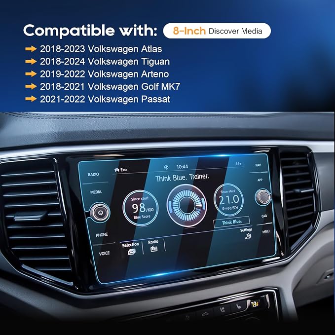LFOTPP Car Navigation Screen Protector for 8 Inch Atlas (2018-2023), Arteno(2019-2022),Golf MK7(2018-2021),Tiguuan(2018-2022),Passat(2021-2022) Tempered Glass 9H Infotainment Accessories