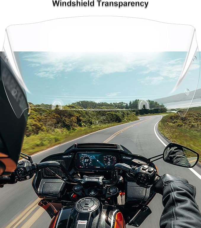 9" Wave Windshield Windscreen Wind Splitter Compatible with Harley Davidson CVO Road Glide FLTRXSE 2023-up, CVO Road Glide ST FLTRXSTSE 2024-up, Road Glide FLTRX 2024-up (Clear)