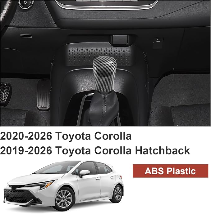 Carbon Fiber Gear Shift Knob Cover Compatible with Toyota Corolla 2020–2026 & Corolla Hatchback 2019–2026