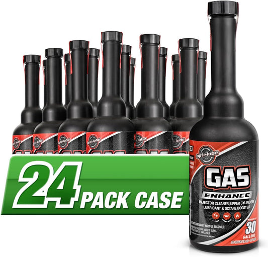 Opti-Lube Gas Enhance Fuel ADDITIVE: 8OZ Long Neck Bottles (24 Pack)
