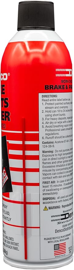 DENCO DISTRIBUTING, INC. #1930-50 Brake & Parts Cleaner Spray, 50-State Compliant, Non-Chlorinated, Fast-Drying Degreaser, Low Odor Aerosol, 15.3oz (13oz net wt) (Case of 6)