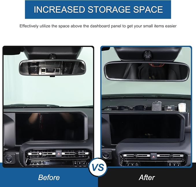 Dashboard Storage Box Compatible with Toyota Land Cruiser 250 Prado LC250 J250 2024 2025 2026, ABS Center Console Organizer Tray Navigation Screen Behind Storage Box