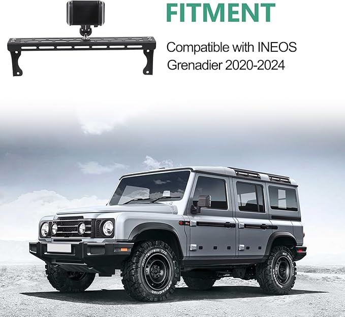 Compatible with INEOS Grenadier 2020-2024 Car Phone Mount and Walkie Talkie Mount Stand Set, Centre Console Multifunctional Track Mobile Phone Holder Expansion Platform (Style A)