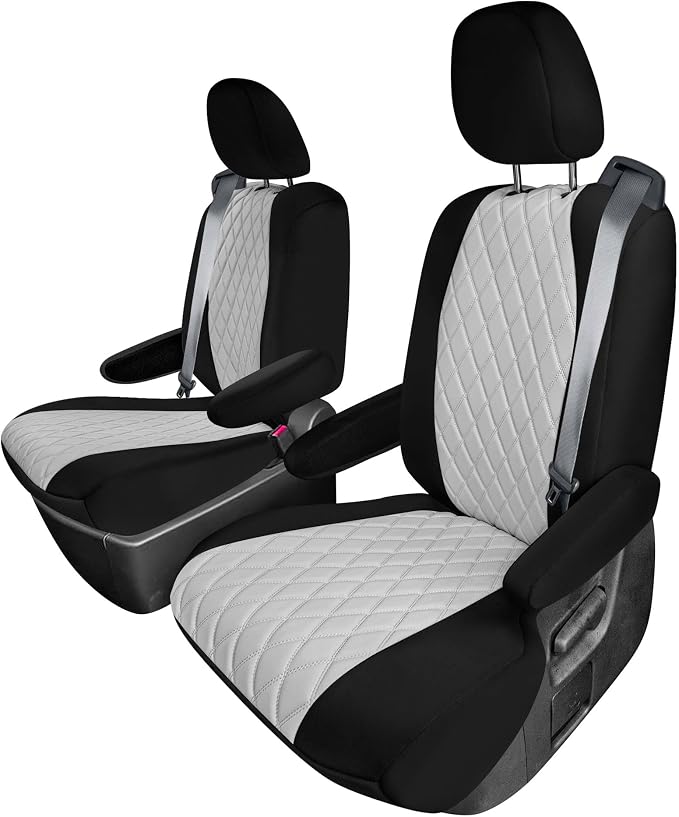 FH Group Custom Fit Car Seat Covers Specifically Made for Toyota Sienna 2021-2024, Gray Ultraflex Neoprene 2nd Row Set Automotive Seat Covers, 7 Seater SUV Seat Covers, Toyota Accessories