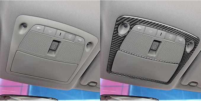 Soft Real Carbon Fiber Compatible with Nissan Altima 2013 2014 2015 2016 2017 2018 Interior Accessories Roof Reading Light Lamp Cover Trim