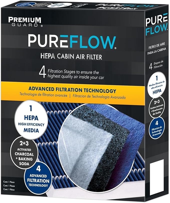 PureFlow HEPA Cabin Air Filter PC99878HX | Fits 2023-2025 Mercedes-Benz EQE 350 SUV, 2022-2025 EQS 450+, 2023-2025 EQE 350+, EQS 580 SUV, 2022-2025 EQS 580, 2023-2025 EQS 450+ SUV, Fresh Air