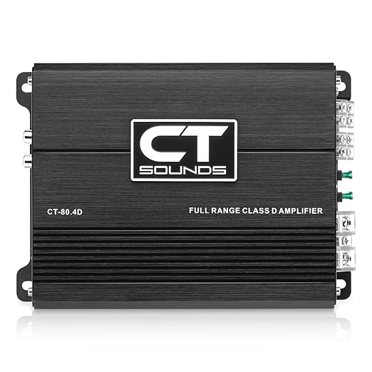 CT Sounds CT-80.4D Full-Range Class D 4 Channel Car Audio Amplifier, 480 Watts RMS