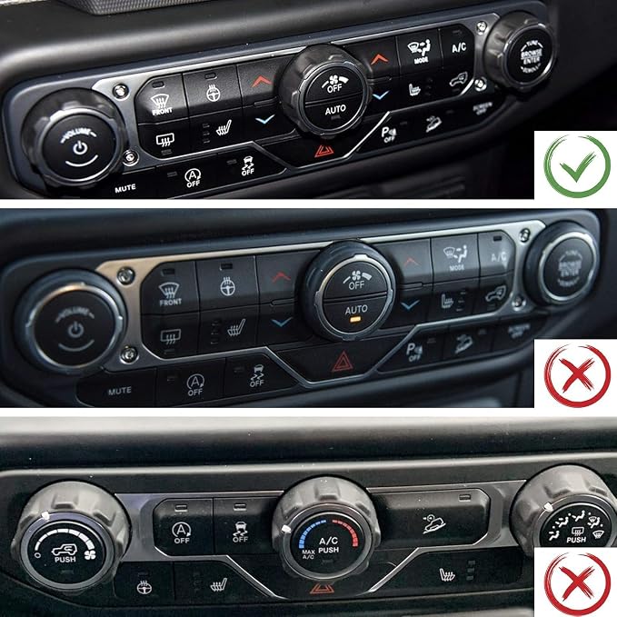 JeCar JL Switch Button Covers Window Control Air Conditioner Headlight Volume Radio Knob Trims Interior Accessories Compatible with Jeep Wrangler JL JLU 2018-2026 & Gladiator JT 2020-2026, Green