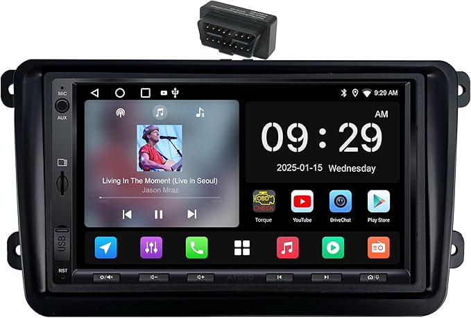 ATOTOZONE AC-4450 Bluetooth OBDII/OBD2 Car Diagnostic Scanner/Scan Tool,for A5LVWA7T,7" Double Din Car Stereo with Wireless CarPlay &Android Auto Compatible with VW Volkswagen Jetta/Tiguan/Golf/Passat