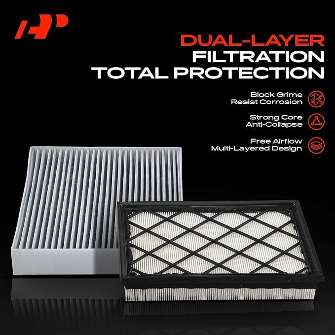 A-Premium Engine & Cabin Air Filter with Activated Carbon Compatible with Ford Escape 2020-2022 1.5L 2.0L, Bronco Sport 2021-2025 1.5L 2.0L, Maverick 22-24 2.0L & Lincoln Corsair 20-22 2.0L 2.3L