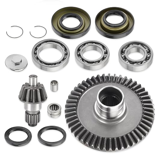 Rear Differential Bearing and Seal Kit & Final Drive Ring Pinion Gear for Honda Rancher 350 400 TRX350FE FM TE TM TRX400FA FGA 2000-2007