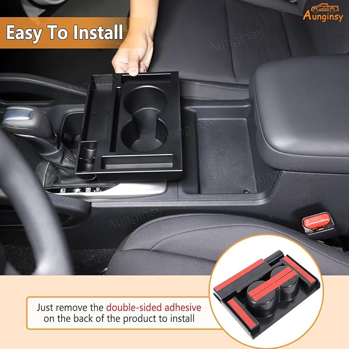 Aunginsy Center Console Cup Holder Storage Box Compatible with Nissan Frontier 2022-2025 Car Central Control Gear Shift Armrest Box Front Cup Holder Organizer Tray Insert Accessories, Not Fit Pro-4X