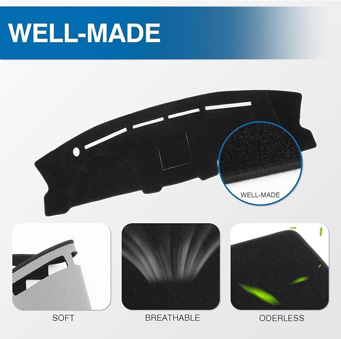 KUST Black Dash Cover for Ford F150 F-150 2004-2008, 2004-2008 Lincoln Mark LT Left Hand Driving Polyester Dashboard Cover Non-Slip Interior Accessories for F150 Custom Fit Dash Mat Sunshade No Glare