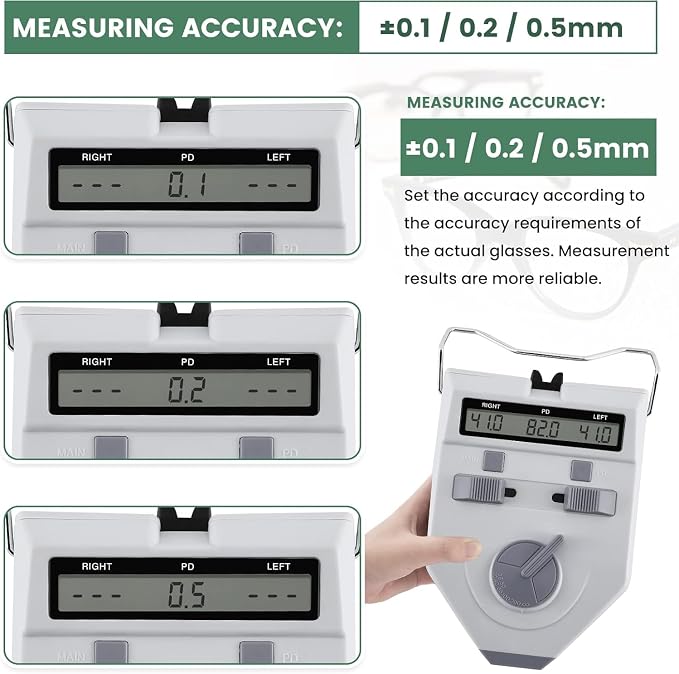 Huanyu Pupilometer Led Pd Meter with Upgrated Nose Pad Pupil Distance Meter Brightness Accuracy Adjustable Pupillometers CE Approved 45-82mm