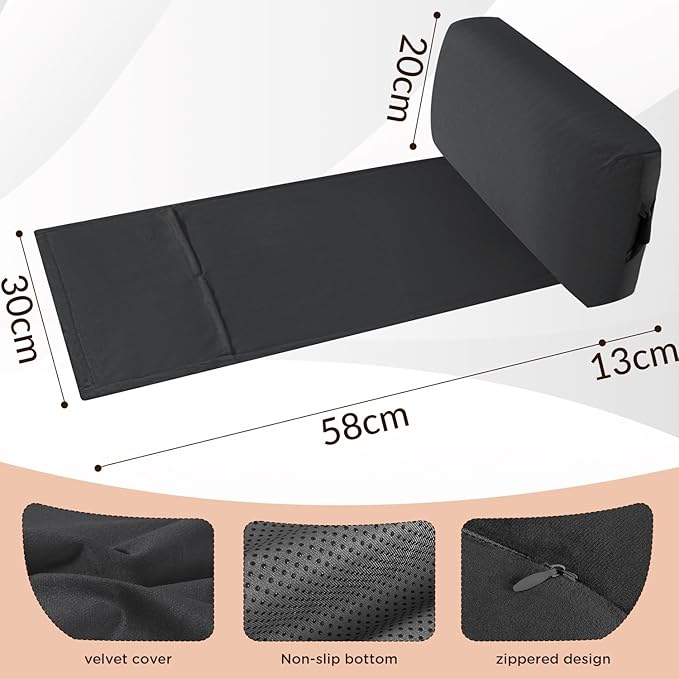 Head Recliner Pillow Adjustable Shredded Memory Foam Headrest Pillow for Recliners,Non-Slip Velvet Cushion for Pain Relief Neck Support Pillow for Travel Home Recliner Sofa Armchair (Black)