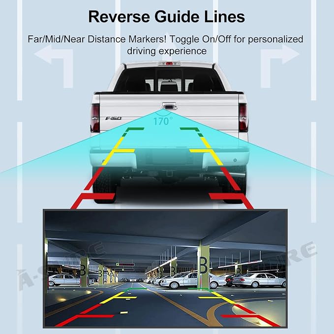 ASURE Tailgate Handle Backup Camera for Ford F150 2004-2014 - 1080P HD 170° Wide Angle Rear View Camera, IP68 Waterproof, Starlight Night Vision, Easy Install Kit for F250-F550 Super Duty 2008-2016