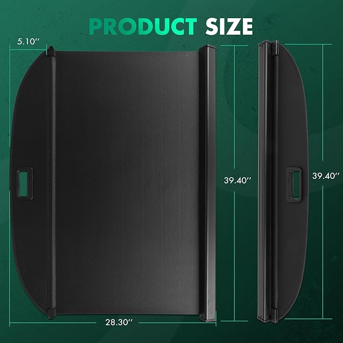 SCITOO Cargo Cover 2018-2024 Fit for Nissan Kicks Accessories Upgraded Retractable Rear Trunk Luggage Cover with Carbon Fiber Texture, Protect Privac, Organizer Security Shielding