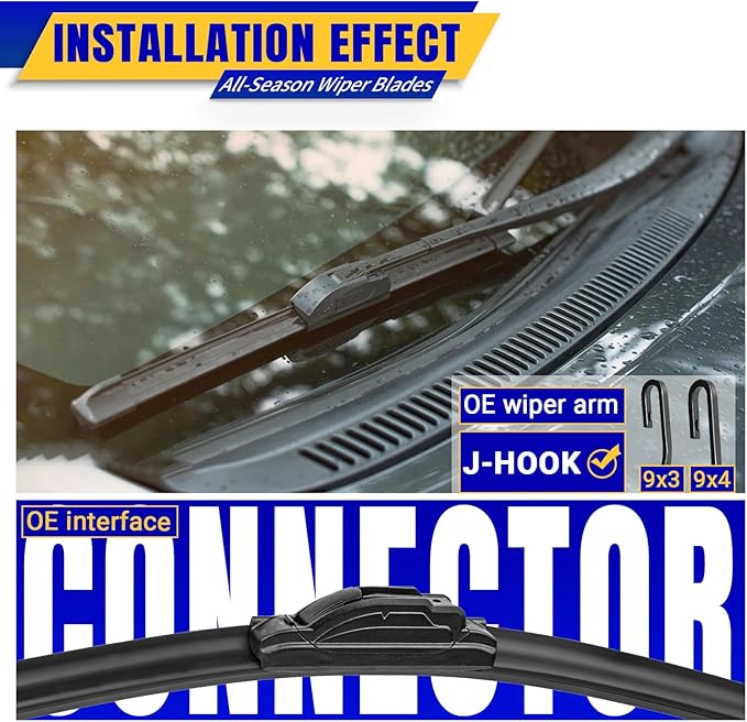 3 wipers Replacement for 2013-2017 Subaru Crosstrek/2012-2016 Subaru Impreza/2009-2016 Nissan Murano, Windshield Wiper Blades Original Equipment Replacement - 26"/16"/12" (Set of 3) U/J HOOK