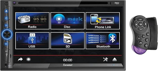 Farenheit TI-702HB 7" LCD DDIN in-Dash DVD Player Bluetooth Android Phonelink Remote
