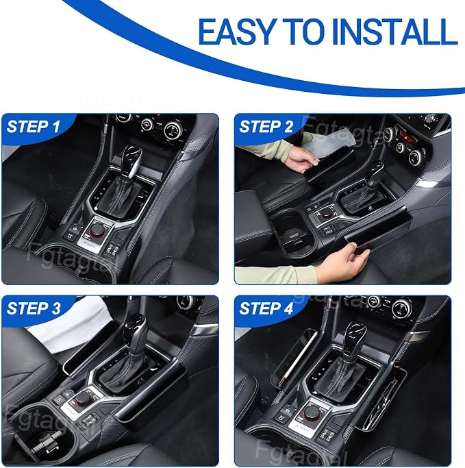 Gear Shift Organizer Tray Compatible with Subaru Forester 2019-2025, Center Console Shifter Storage Box, ABS Storage Tray, Create Extra Storage Space for Driver and Passenger
