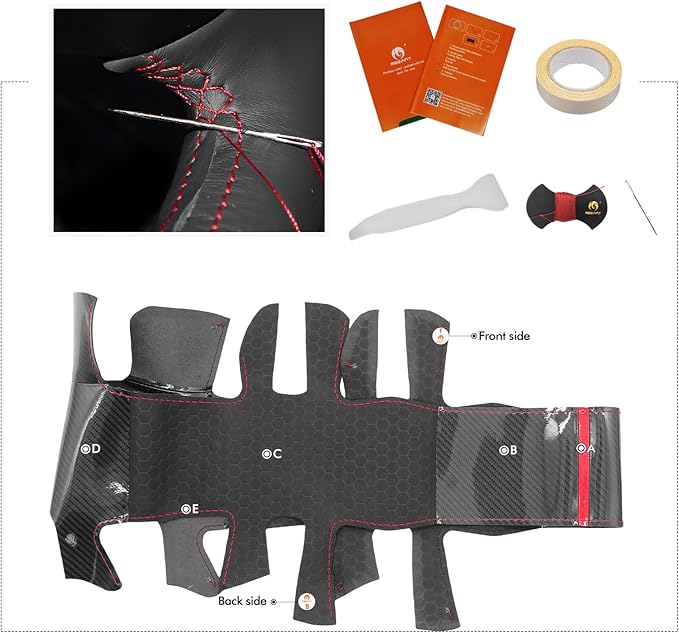 MEWANT Steering Wheel Covers for Dodge Ram 1500 TRX 2021-2024 Hand-Stitched Steering Wheel Wrap