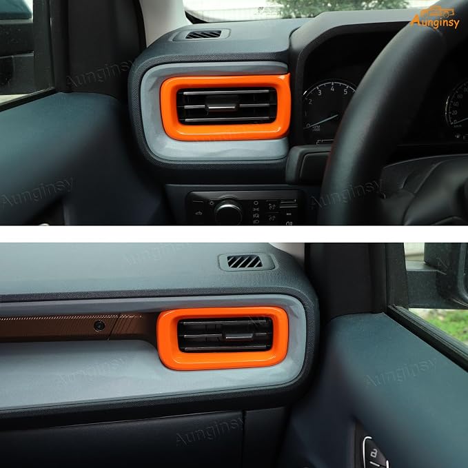Car 7Pcs Center Console Decoration Trim Kit Compatible with Ford Maverick 2022-2024 Central Control A/C Volume Switch/Outlet Vent/Gear Shift/Steering Panel Protector Cover Interior Accessories
