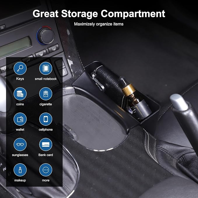 Car Center Console Side Hanging Storage Box Compatible with Chevy Corvette C6 2008-2013, Gear Shift Console Side Tray Organizer Interior Storage Accessories