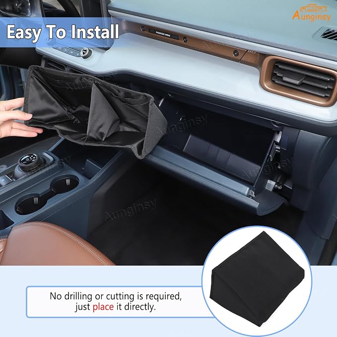 Aunginsy Center Console Glove Box Divider Organizer Compatible with Ford Maverick 2022-2025 Passenger Side Glove Divider Box Storage Bag Compartment Partition Insert Tray Secondary Storage Accessories