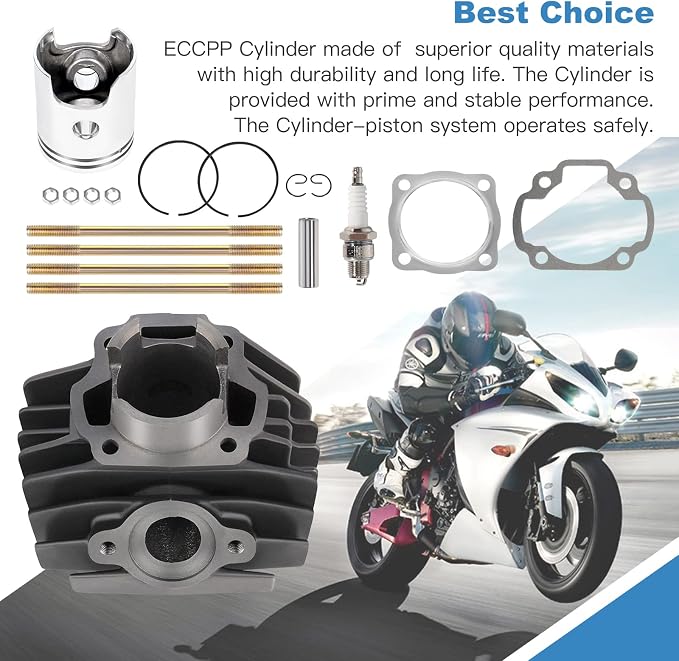 ECCPP New Cylinder Piston Ring Gasket 1983 1984 1985-2004 2006 for Yamaha for PW80 Cylinder Piston Gasket Top End Kit