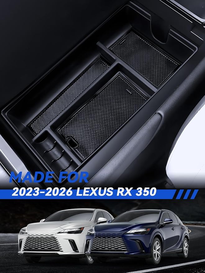 for RX Center Console Organizer 2023 2024 2025 2026 Lexus RX350/RX450/RX500 Accessories Armrest Tray Middle Storage Box Insert Container Durable ABS Plastic