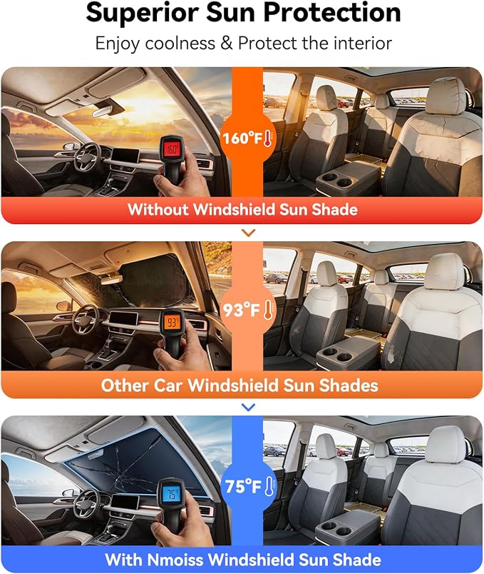 Nmoiss [Vinyl Coating Heat Shield] Windshield Sun Shade Umbrella Custom for Volkswagen Taos, Protect Car from Sun Rays & Heat Damage Keep Cool and Protect Interior