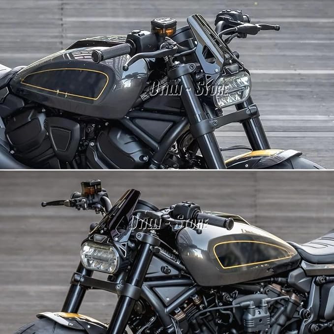 New Motorcycle Windshield Fits for Sportster S / Sportster S RH1250S 2021 2022 2023 Motorcycle Sports Oriented Black PC Windscreen Fairing Wind Deflector Wind Screen