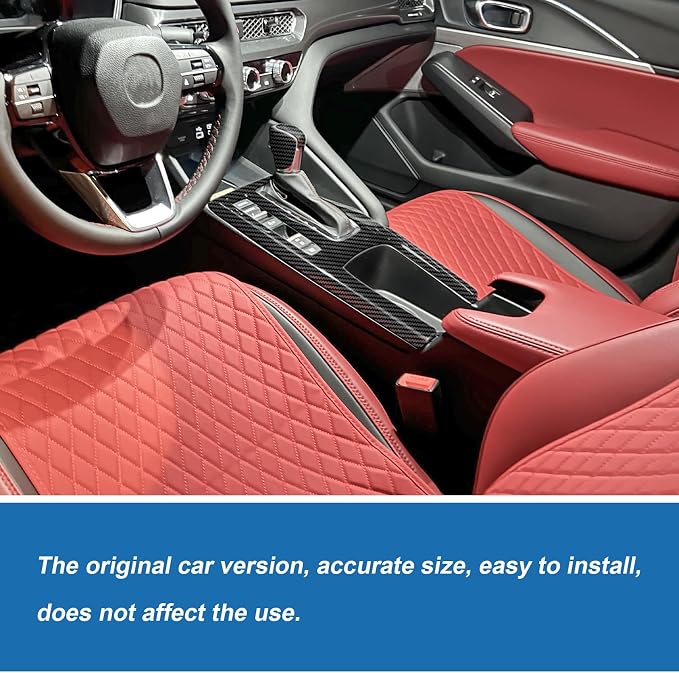 Carbon Fiber Gear Shift Panel Cover Shift Knob Cover Compatible with 2023–2026 Acura Integra