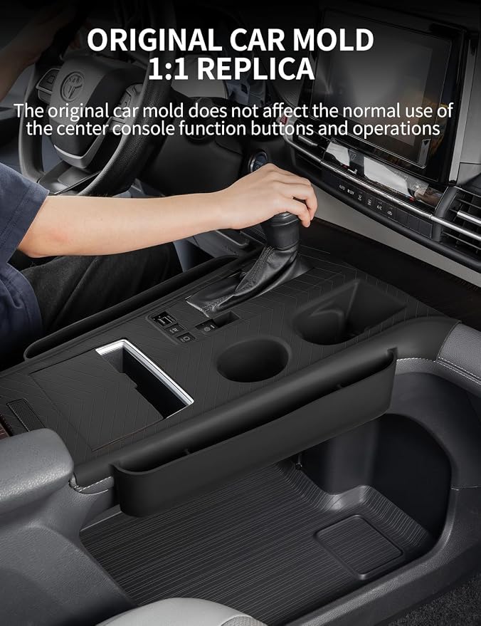 Silicone pad for Central Control for 2026 2025 2024 2023 2022 2021 Toyota Sienna Storage Box Accessories Silicone Protective Cover for Interior Decoration of Gear Shift (Black)