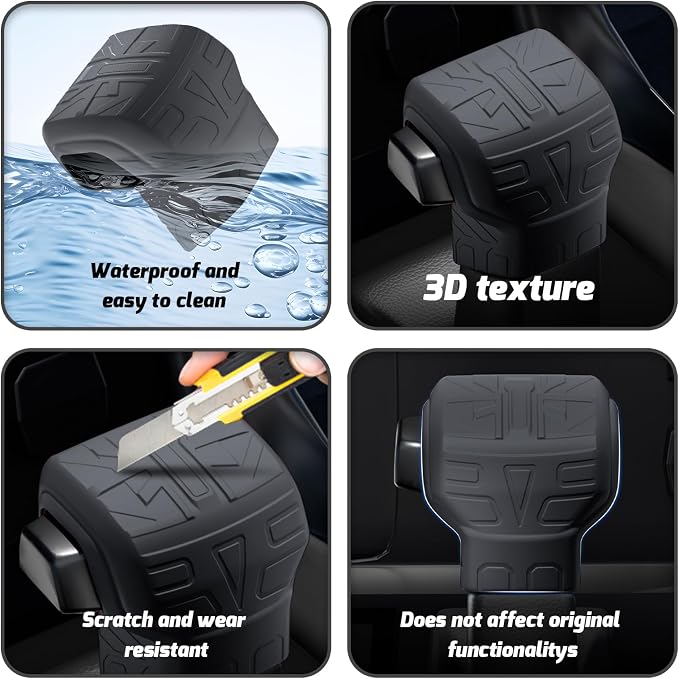 Silicone Car Gear Shift Knob Cover for Toyota Tundra Tacoma Sequoia 2025 2024 2023 2022 2021 2020 Interior Accessories Black Automobile Center Console Shifter Head Protector