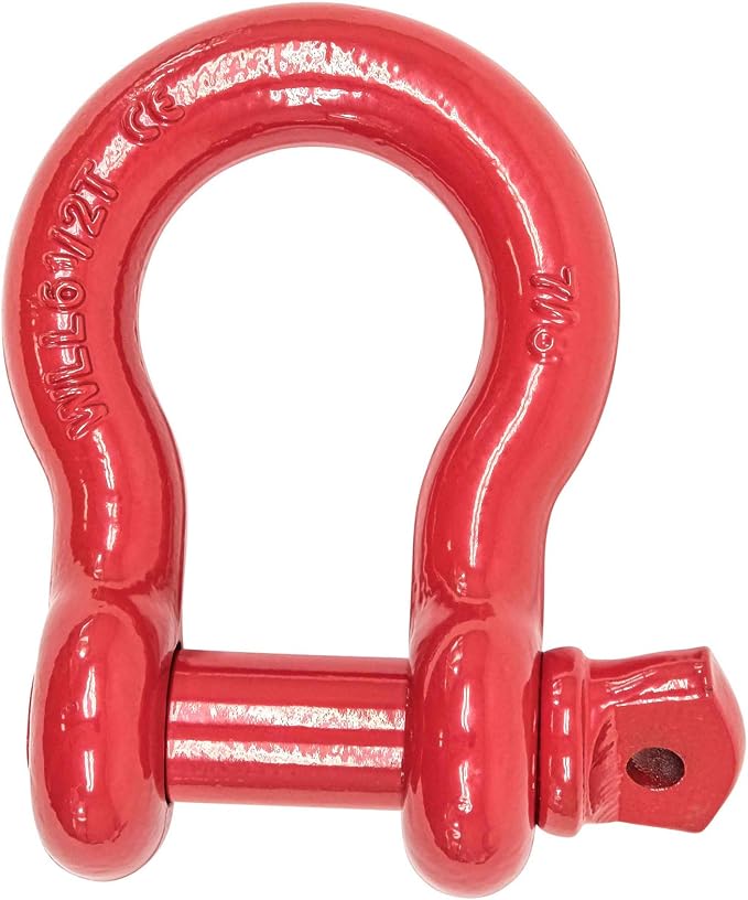 Mytee Products 7/8" Anchor Shackle Forged Carbon Steel w/Alloy Screw Pin WLL # 6.50 Tons (13,000 lbs)|Double Rust Protection Heavy Duty D Ring Shackle for Towing, Rigging & Vehicle Recovery (4 Pack)