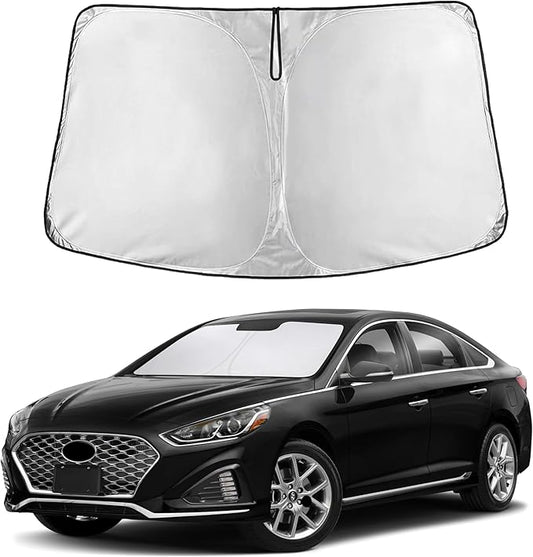 EcoNour Windshield Sunshade Compatible for Hyundai Sonata 2015-2017 2018 2019, Sun Visor for Front Windshield & Window Sun Shade Cover, UV Heat Blocker & Protector, Car Accessories